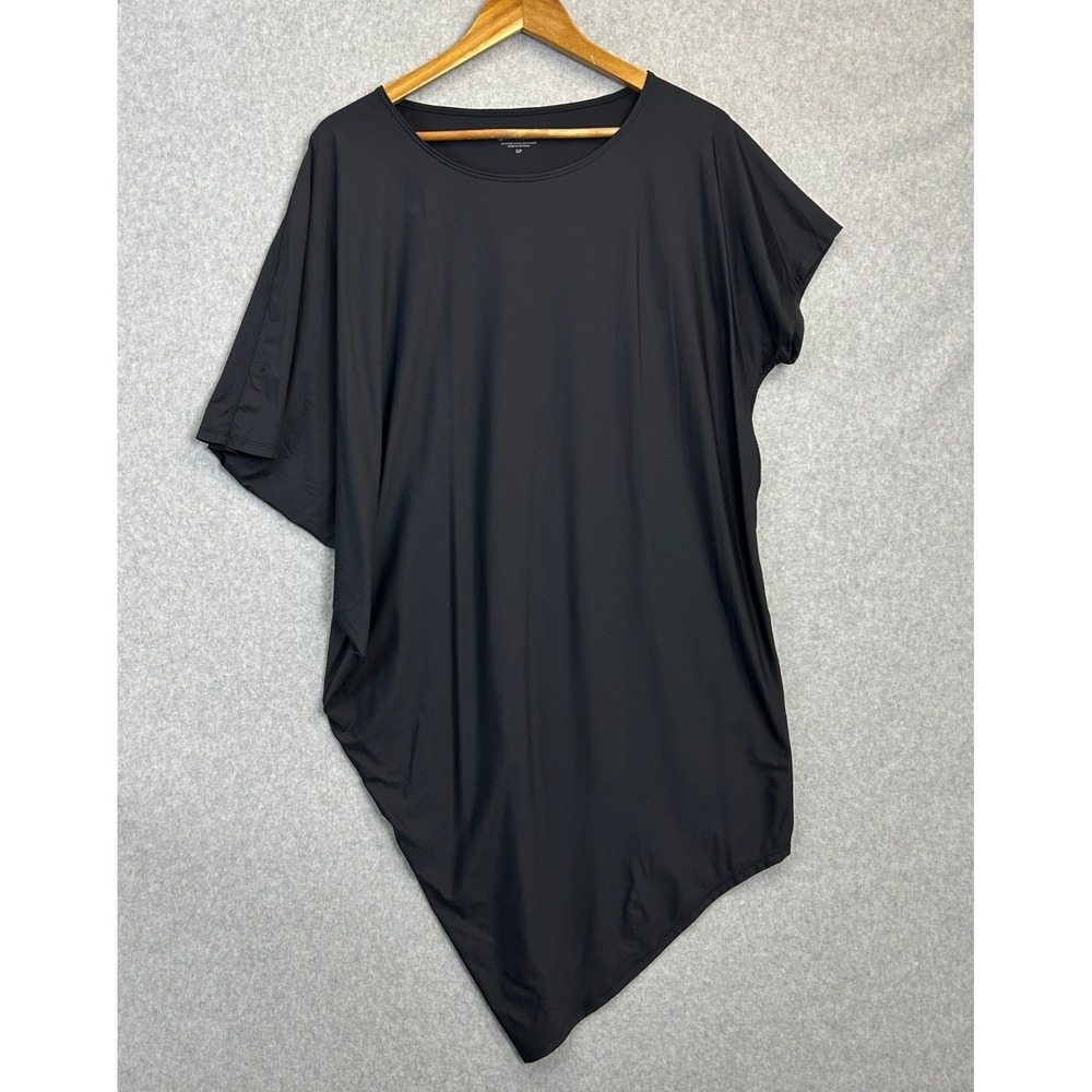 Athleta Sunlover Hilo UPF Dress Black Asymmetrical Hem Resort Size Small Petite